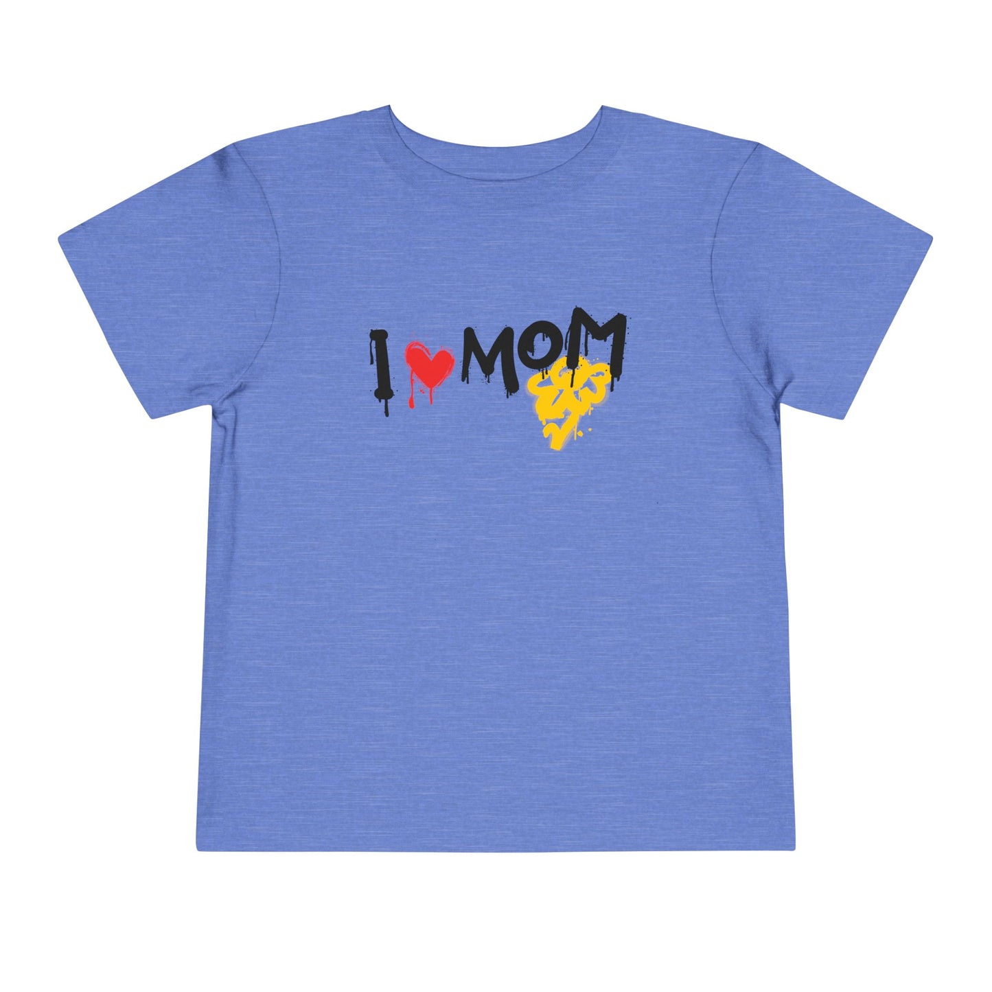 Toddler T-Shirt I Love Mom Graffiti, Bright Colors, 100% Cotton Fine Design Graphics LLC