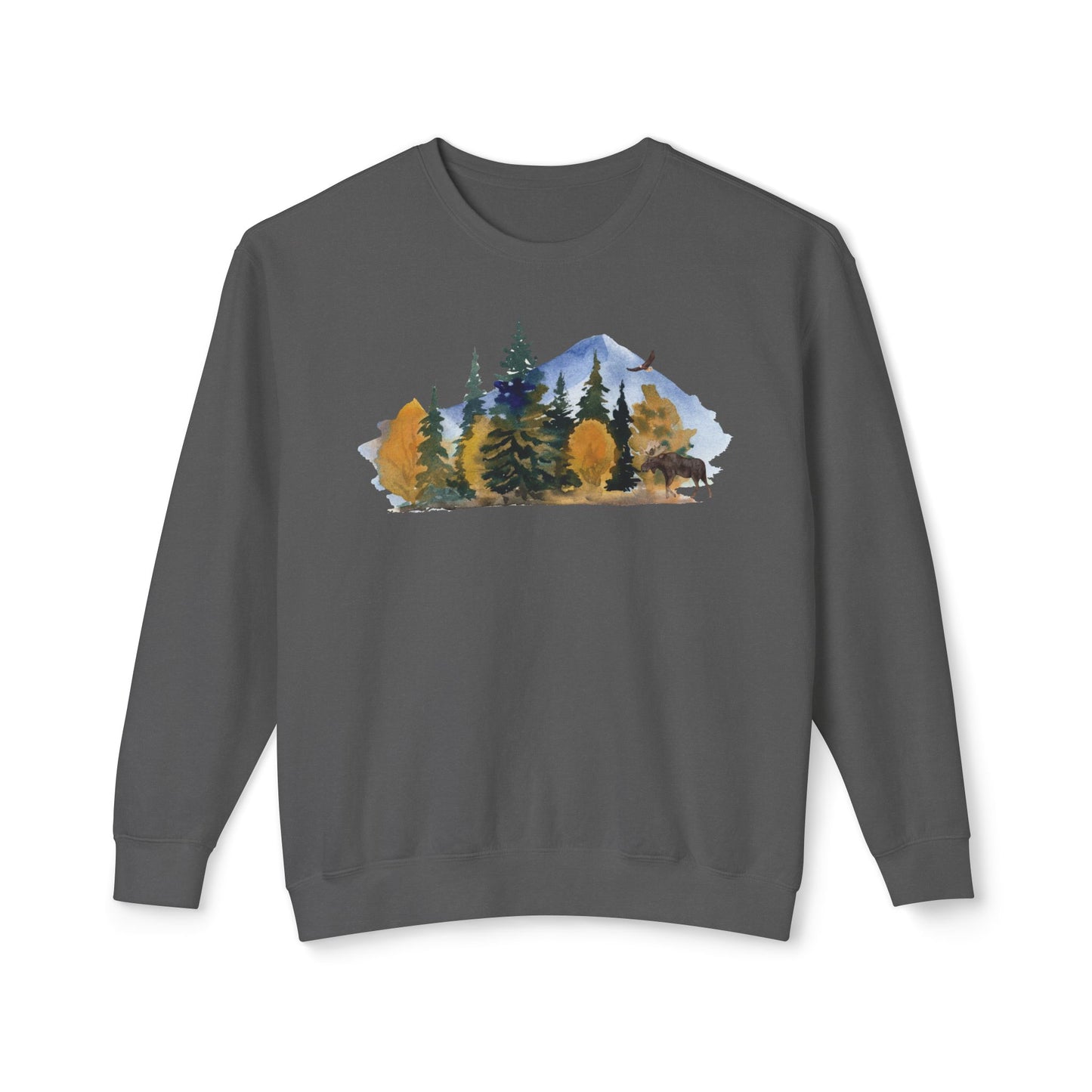 Vintage Lightweight Mountain Crewneck Sweatshirt Fine Design Graphics LLC