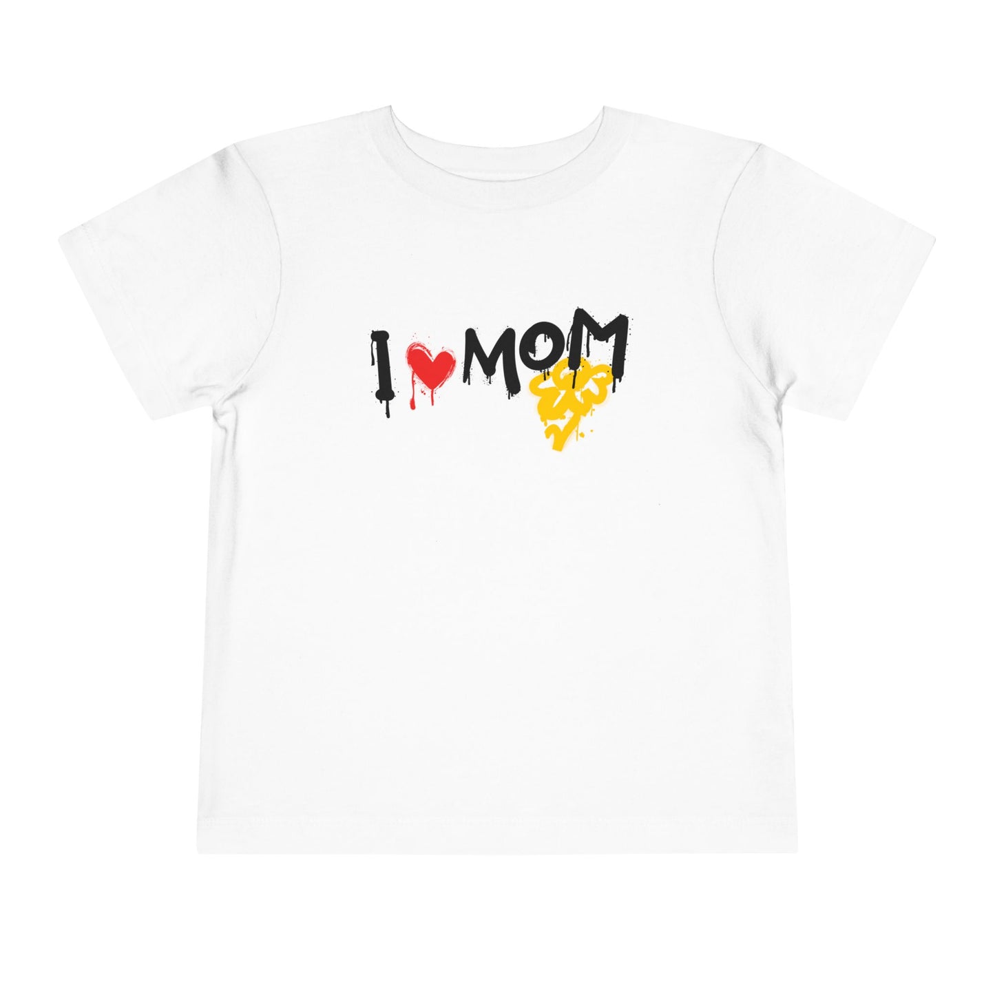 Toddler T-Shirt I Love Mom Graffiti, Bright Colors, 100% Cotton Fine Design Graphics LLC