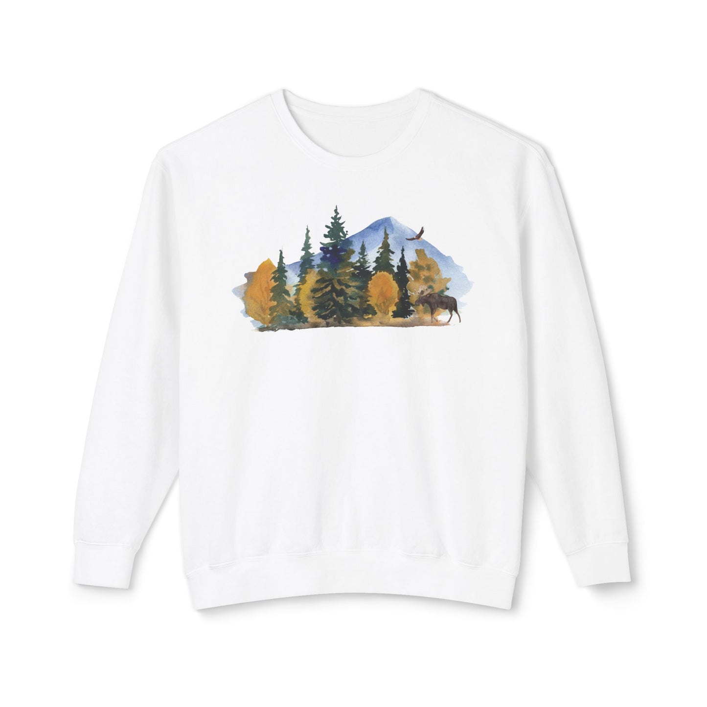 Vintage Lightweight Mountain Crewneck Sweatshirt Fine Design Graphics LLC