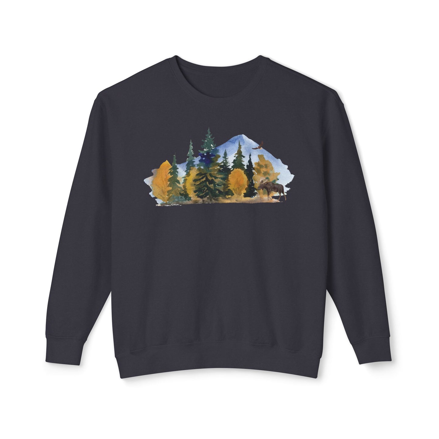 Vintage Lightweight Mountain Crewneck Sweatshirt Fine Design Graphics LLC