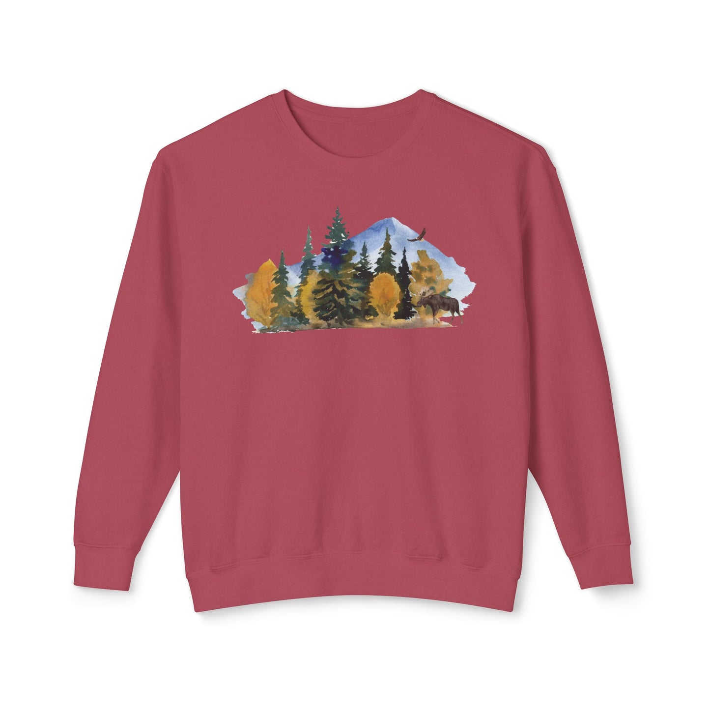 Vintage Lightweight Mountain Crewneck Sweatshirt Fine Design Graphics LLC