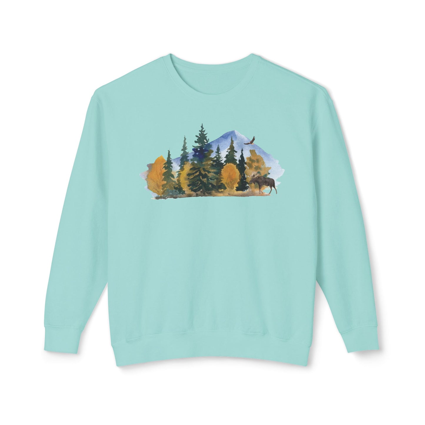 Vintage Lightweight Mountain Crewneck Sweatshirt Fine Design Graphics LLC