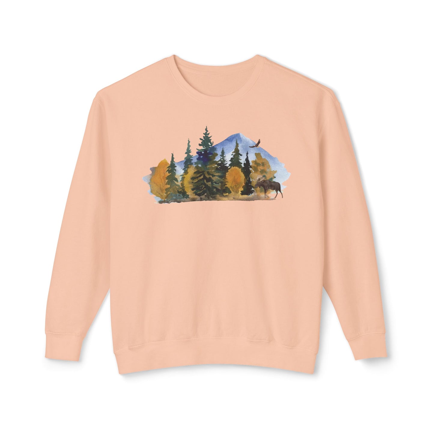 Vintage Lightweight Mountain Crewneck Sweatshirt Fine Design Graphics LLC