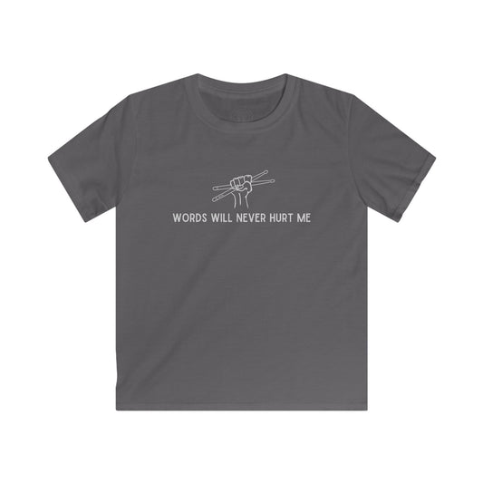 Words Will Never Hurt Me- Kids Graphic Rocker Tee Fine Design Graphics LLC