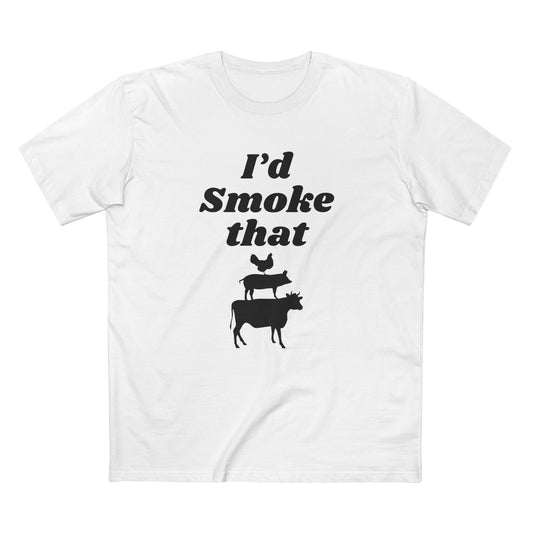 BBQ Graphic T-Shirt, I'd Smoke That Fine Design Graphics LLC