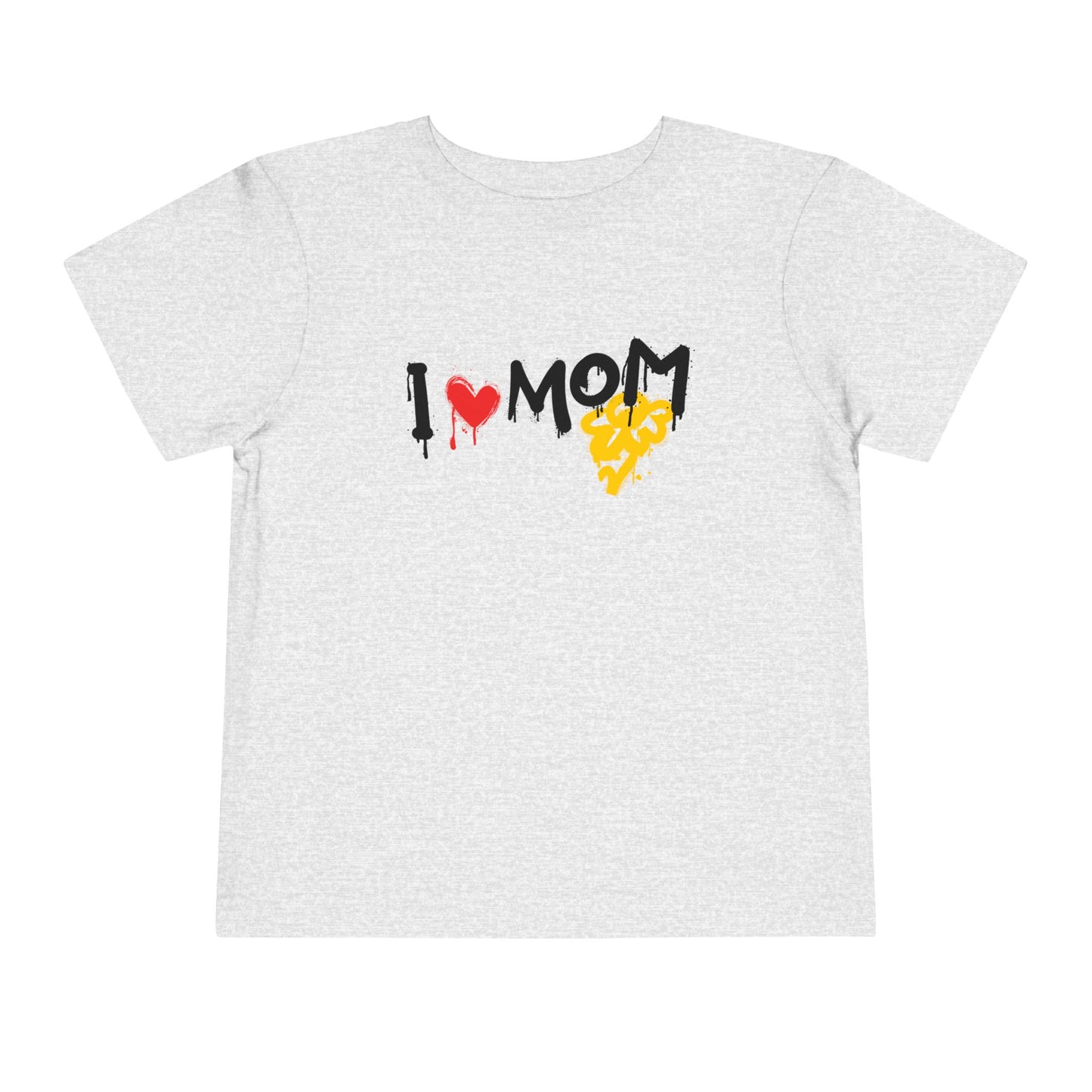 Toddler T-Shirt I Love Mom Graffiti, Bright Colors, 100% Cotton Fine Design Graphics LLC