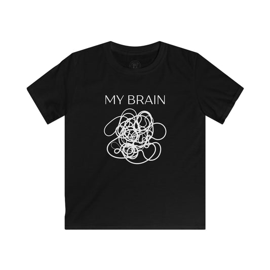 My Brain Graphic T-shirt, Kids ADHD Anxiety Awareness T-Shirt Fine Design Graphics LLC