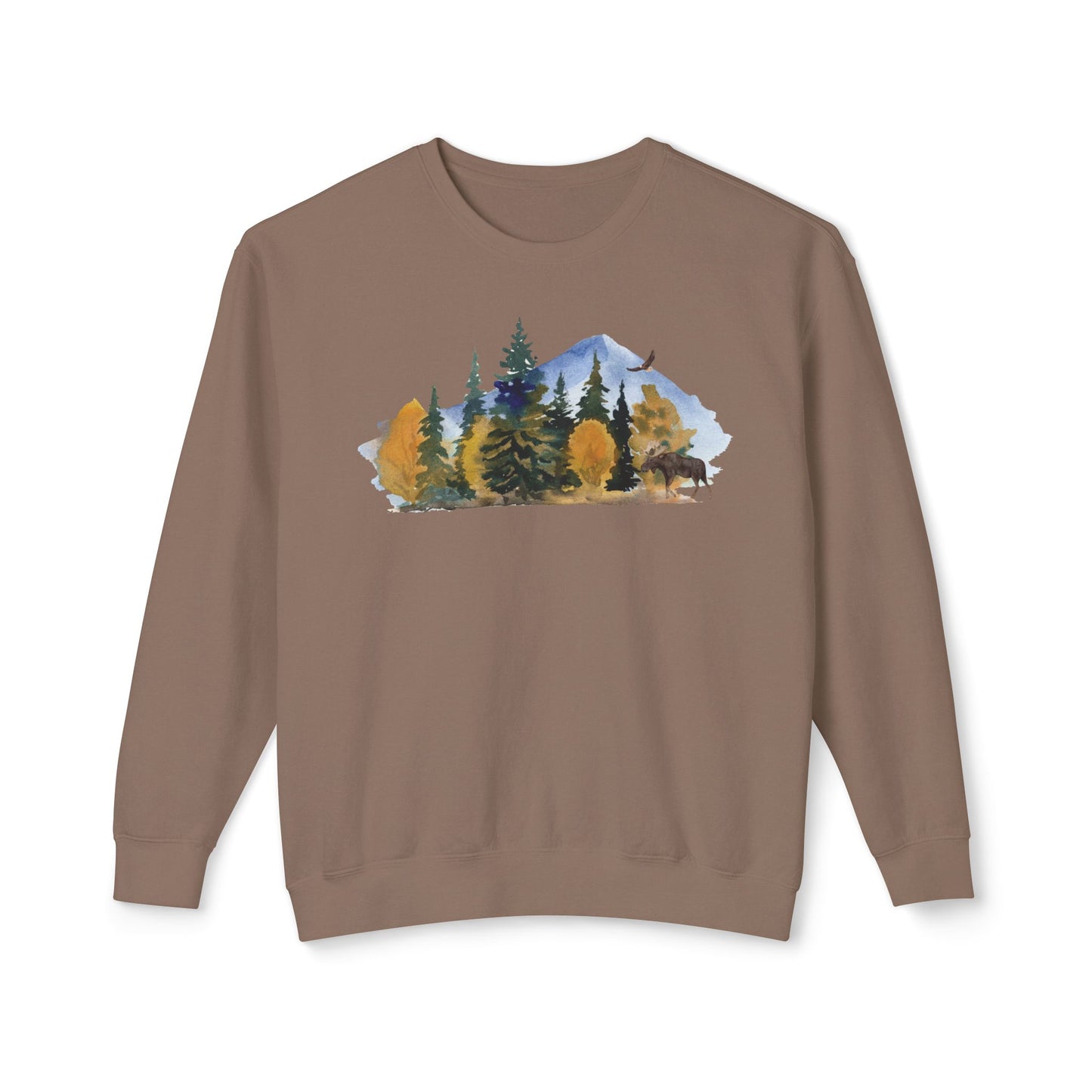 Vintage Lightweight Mountain Crewneck Sweatshirt Fine Design Graphics LLC